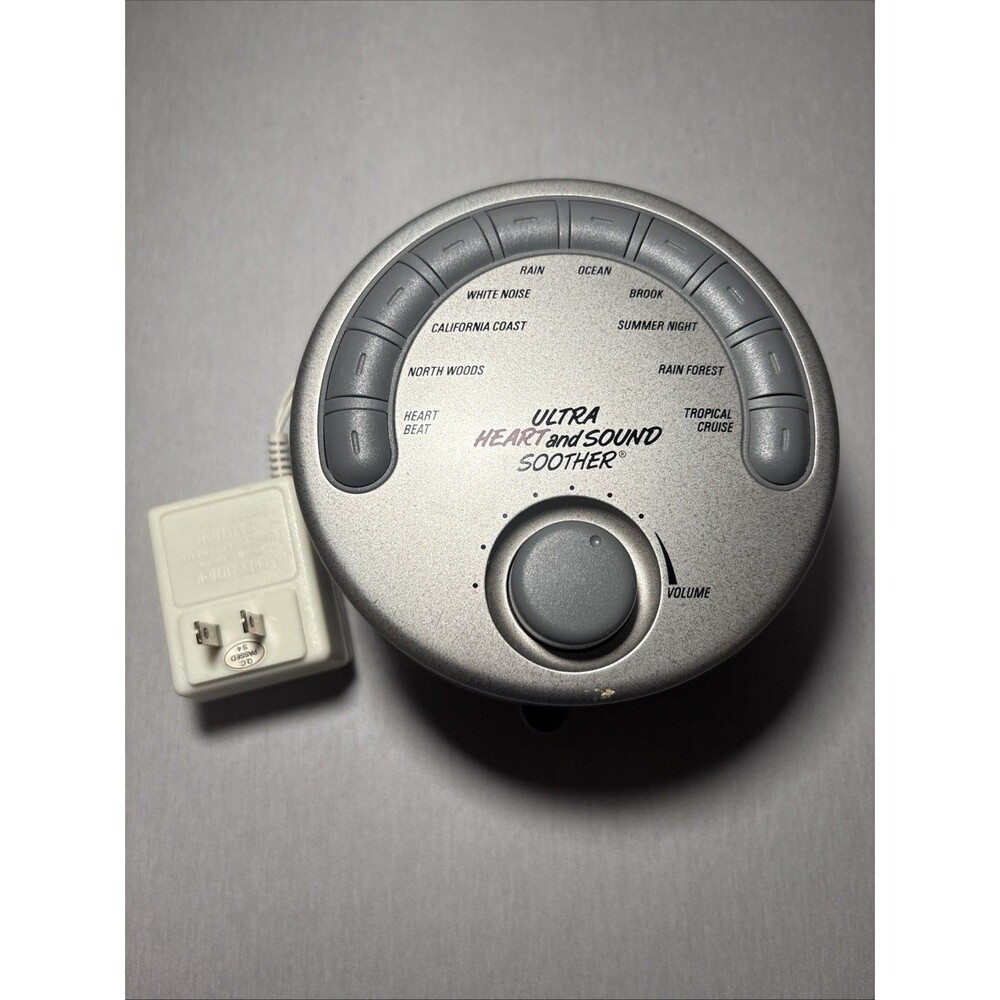 Sharper Image Ultra Heart And Sound Soother With Power Cord Silver Tested Works
